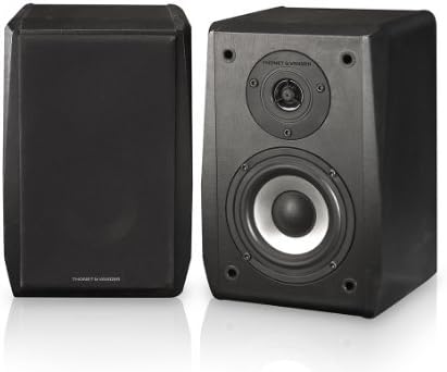 Thonet and Vander VERTRAG - 2.0 Wooden Bookshelf Speakers (black, pair) - German Engineering and Design