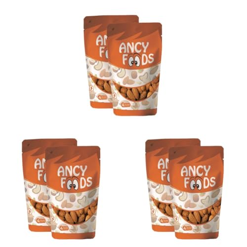 Image of Ancy Almonds 500 Grams (250 Grams X 2) - Raw, Whole And Delicious |Crunchy Texture without Sugar and Salt | Ideal for Snacking, Baking, Smoothies & Meal also for Healthy Lifestyle (Pack of 3)