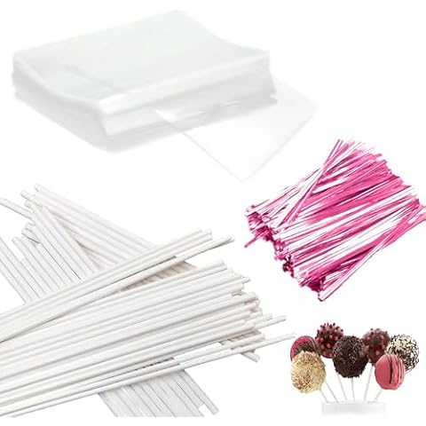 Beaquoei Cake Pop Kit with Sticks, Bags & Ties Cover