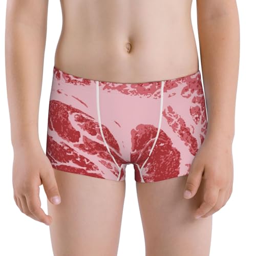Boys' Cotton Boxer Brief Soft Underwear-Striped Meat