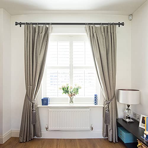 Time Forest Heavy Duty Curtain Rods For Windows 48 To 84 Inch,Modern Design,Black #TOP4