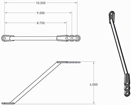 Adjustable Tubular Chromoly Nose Wing Straps, J&J, 8-3/4-10-1/4 Inch