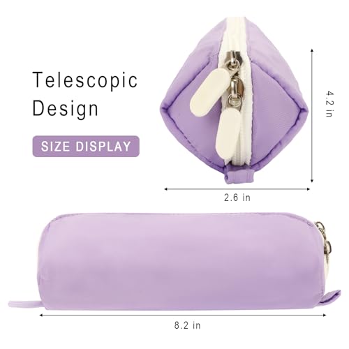 Image of Pencil Bag, Pencil Box, Cute Pencil Case, Storage Pen Bag for School Supplies Office School Girls (Purple)
