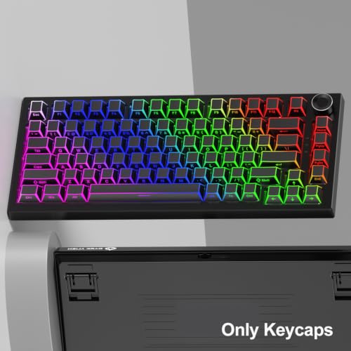 Image of Fogruaden PBT Keycaps Set, Cherry Profile Side Print Keycap for Mechanical Keyboard Keycaps(ZheYing-Black)