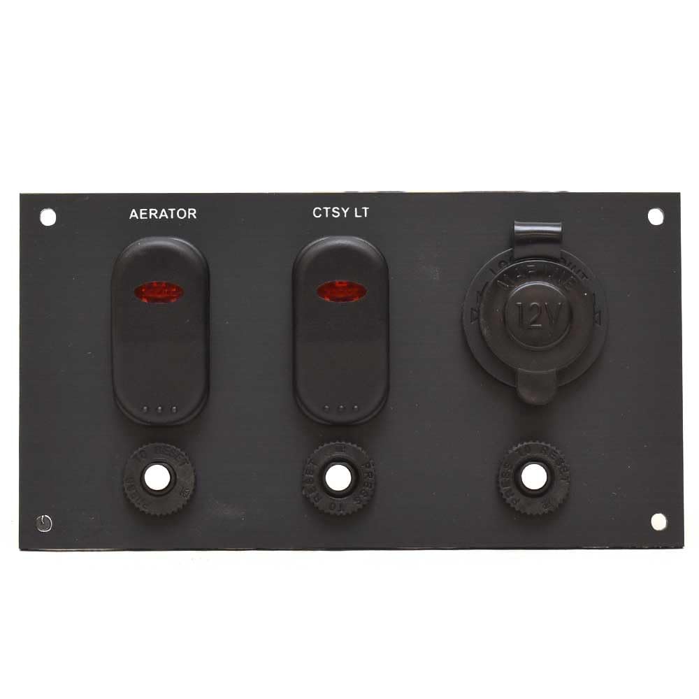 Lowe Boat Switch Panel 2076694 | 6 1/2 x 3 1/2 Inch 12V Black