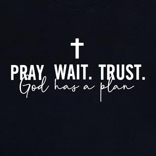 LOOKFACE Women Pray Wait Trust Soft Tees Cute Graphic T Shirts3