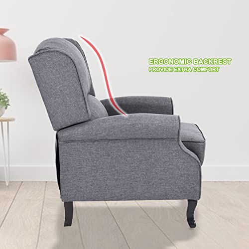 Sillón reclinable de tela suave color gris miniatura 7