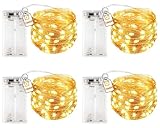 4 Pack LED Fairy Lights with Timer Battery Operated,3M 30 LED Firefly Lights Copper Wire Mini Twinkle String Lights,for Bedroom,Christmas,Wedding Decorations,Warm White