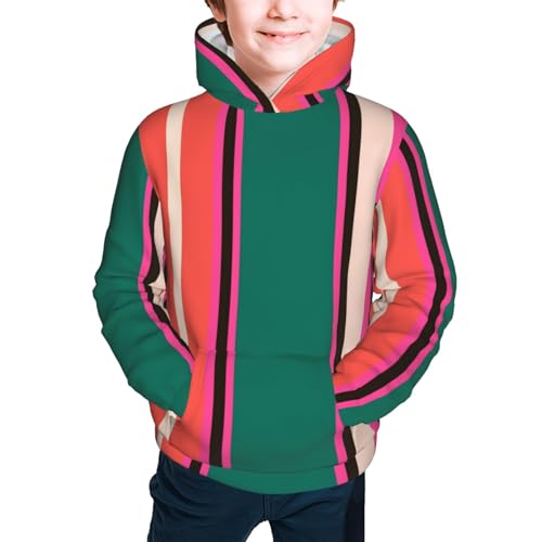 Vertical Stripes Kid Hoodies Boys Sweatshirts Girls Pullover with Pocket3