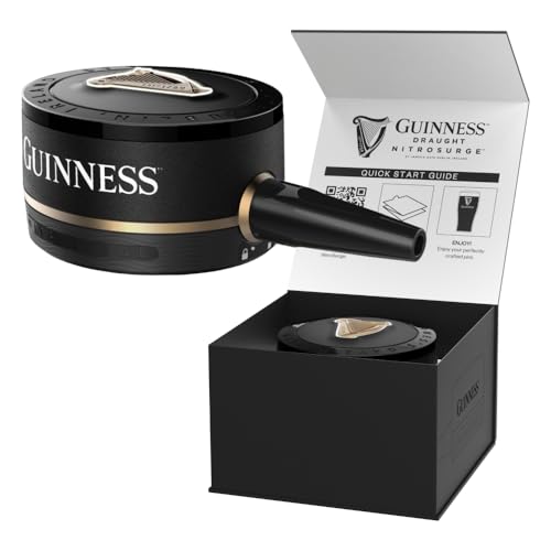 Guinness Draught Nitrosurge Device, Stout Beer, Perfect Pub Pour at Home, Rich Smooth Head & Sweetness of Malt Balanced with Hops, Cans Sold Separately, Device Only, Black
