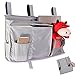 FDDD Portaoggetti Letto Appendibile, Appendere Tasca Letto, Borsa Comodino Organizer, Gancio Tasca Letto, Pieghevole, Tessuto Oxford, per Casa, Ufficio, Scuola, Dormitorio, Letto a Castello (Grigio)
