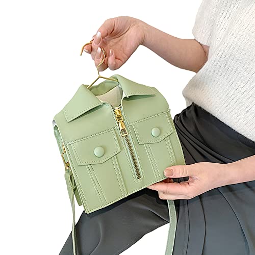 Bolso Satchel Formado Camisa Mujer PU Verde miniatura 5