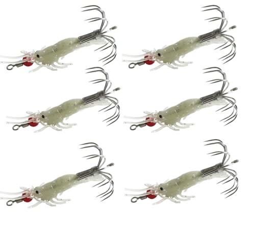 KTGCOZS Pack of 6 Luminous Squid Jig Octopus Squid Jigs Umbrella Hooks for Sea Fishing Lures