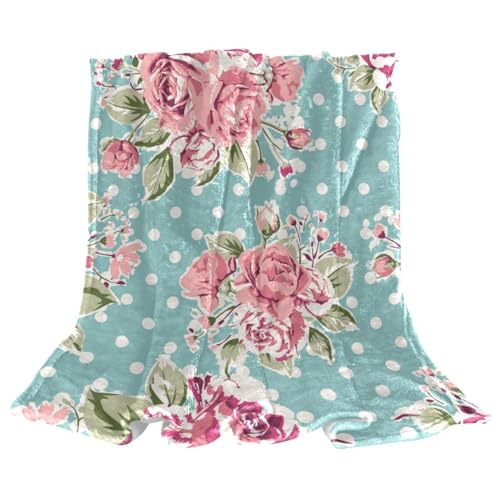 Couverture polaire rose chaude et douce grand format pour lits et divans