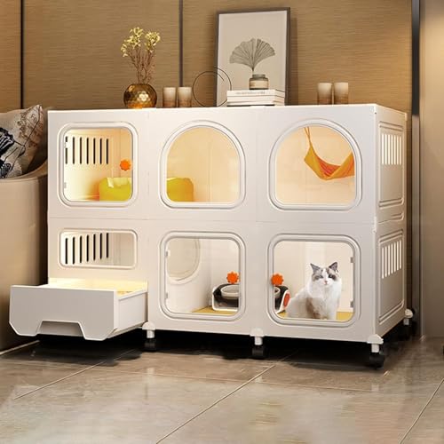 猫のケージ屋内大量の屋内箱、猫の犬小屋、屋内4層のパピープレイペン FANDIAO