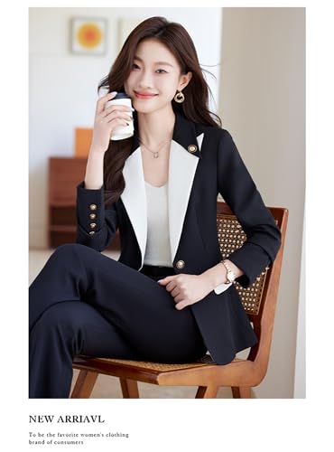 Stylish Black Ladies Pant Suit by Platlogy – Elegant 2-Piece Work Wear Set for Professional Women - Image 5
