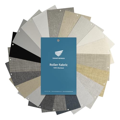 SmartWings 100% Blackout Roller Shades Fabric Samples, Used in Full Blackout Roller Blinds,Interior Fabrics Suitable for Bedrooms, Living Rooms and Offices, Multi-Color