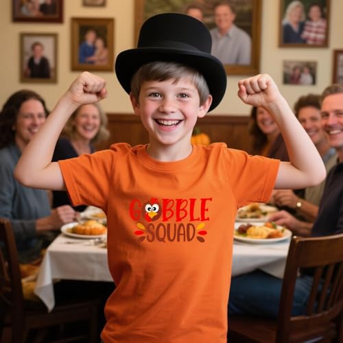 Thanksgiving Shirt Toddler Boys Girls Funny Turkey T-Shirt Kids Gobble T-Shirt Thankful Grateful Tees Tops 2-7 Year3