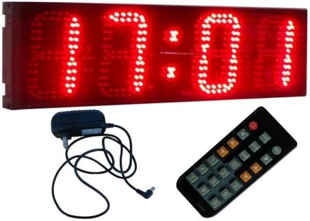 6 "4 dígitos semi-al aire libre LED Digital reloj montado en la pared de cuenta regresiva/reloj para arriba 12/24 horas formato pantalla