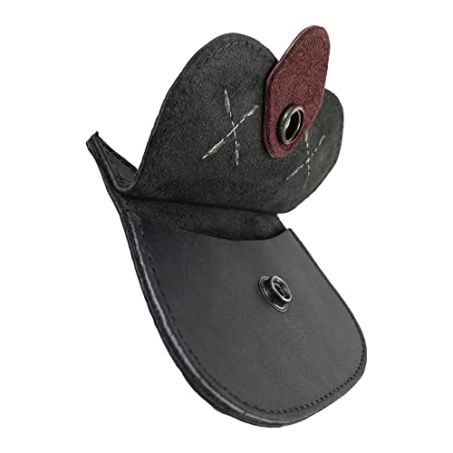 Hide & Drink, Cat-Shaped Wallet, Coin Pouch, Money Holder, Travel Accessory, Full Grain Leather, Handmade, Cartoon Black3