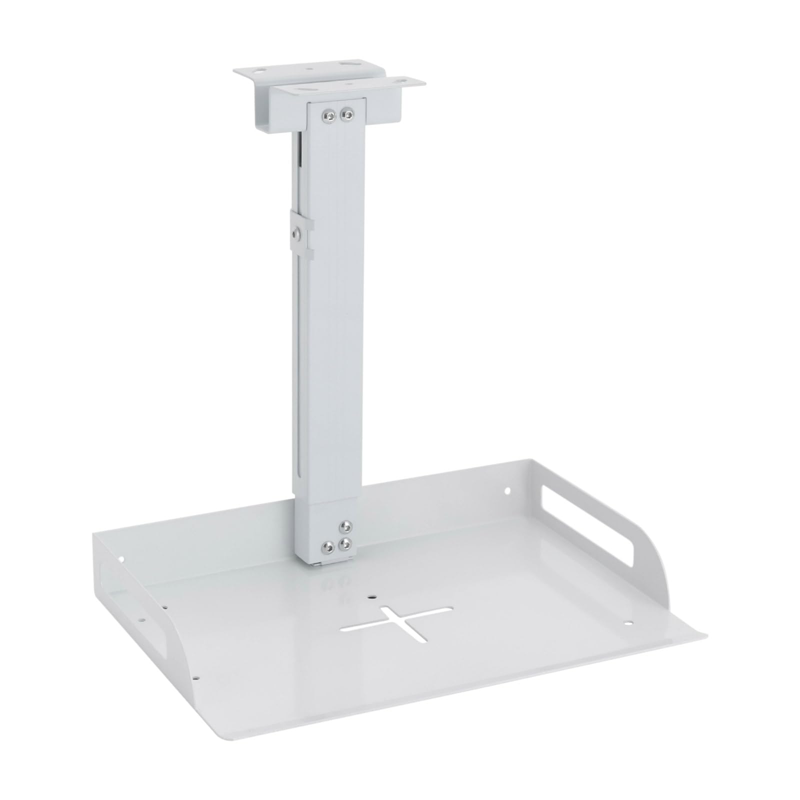 Supporto universale per proiettore da soffitto in alluminio, regolabile in altezza, con portata di 14 kg, supporto da parete bianco per proiettori e proiettori (34-56 cm)