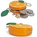 Sanxiner Cute Fruit Coin Purse Charms Kawaii Cherry Keychain With Zipper Coin Pouch,Strawberry Bag Charms Orange Change Purse Cute Apple Mini Bag with Keychain for AirTag (Orange 1)