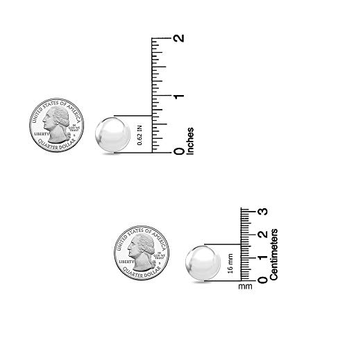 Lecalla Sterling Silver Jewelry Round Dome Button Omega-Clip Back Stud Large Earrings For Women 15 Mm #TOP3