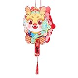 Uonlytech DIY Laternen Bastelset Drachenjahr mit Leuchtmaterial Tragbare Beleuchtete Laterne für Laternenfest Einzigartige Partydekoration Traditionelles Design Komplettpaket für Kreative