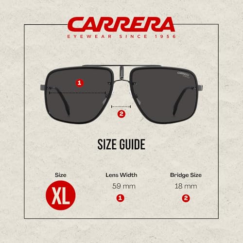 Carrera GLORY II 59MM 0003/2K Matte Black / Grey Rectangle Sunglasses for Men for Women + BUNDLE With Designer iWear Complimentary Eyewear Kit (CAGLORY II)4