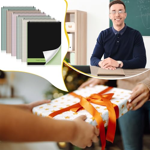 Lot de 6 carnets à spirales durables avec couverture rigide de qualité supérieure - 6