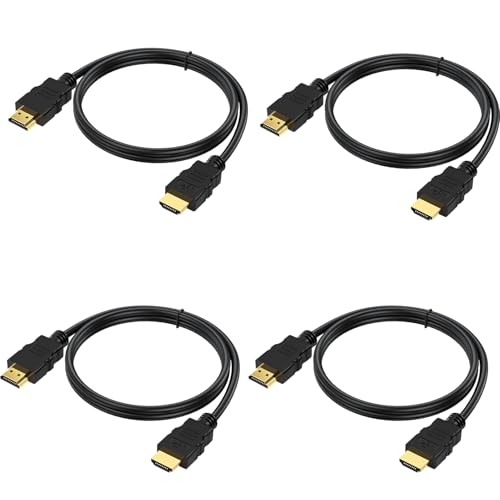 HDMI Cable 4 FT 4-Pack 4K HDMI 2.0 Cable 4FT Shielded HDMI 2.0 CL3 Rated Cord for Smart Monitor with Streaming TV 4K 1080P@144Hz ARC & CL3 Rated | for Laptop Monitor PS5 PS4 Xbox Soundbar