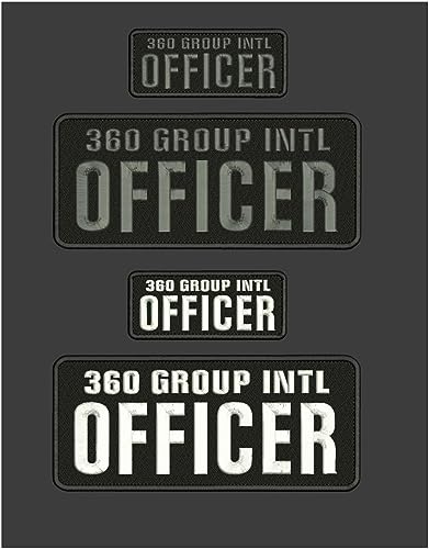 Special Patches for Velcro Patches for Uniform for 360 G INTL Officer EMB Patch 4X10 and 2X5 Hook ON Back Black/White/Gray Model-Q-X989-1991