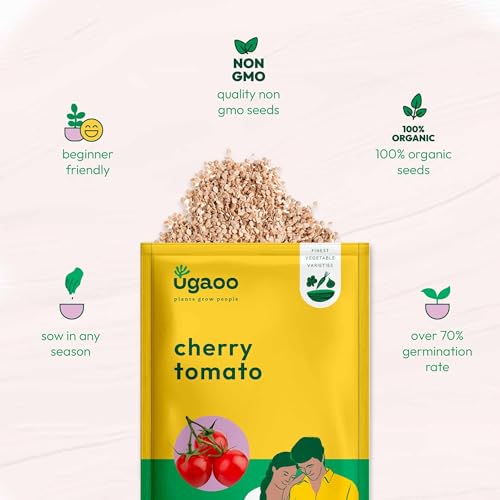 Image of UGAOO Cherry Tomato Vegetable Seeds (Yellow, Pack of 200mg, 50 Seeds)