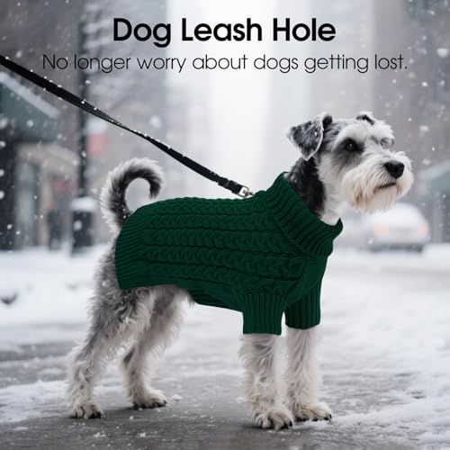 ASENKU Hundepullover Grosse Hunde XL, Gestrickt Hundepullover Winter Warm mit Geschirr öffnung, Waschbar Rollkragen Strickpullover Hundepulli mit Beinen für Französische Bulldogge, Labrador