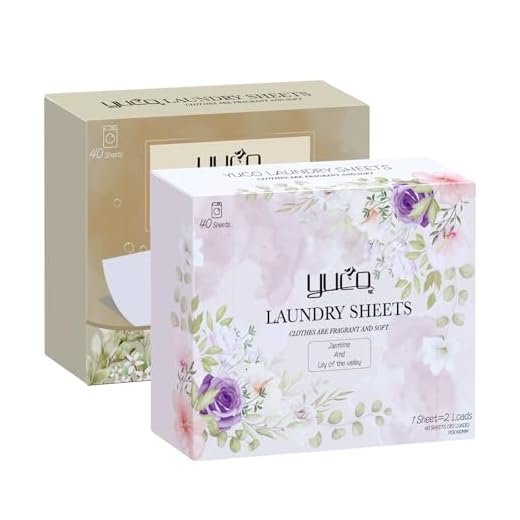 YUCO Laundry Detergent Sheets Amber Sandalwood and Jasmine Lily of the Valley Scent Total 160 Loads, Laundry Soap Washer Sheet, Liquidless Detergent Sheets for Travel, Hypoallergenic, Pack of 2