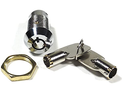 Philmore Momentary (On) Tubular Key Switch Lock Key Removable in Off Position, with 2 Keys & Nut, Keyed Different