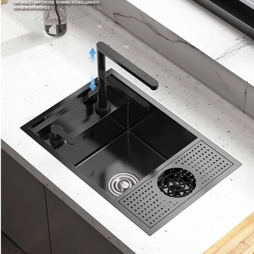 Évier dissimulé gain de place avec couvercle et robinet pliable pour studio - 4