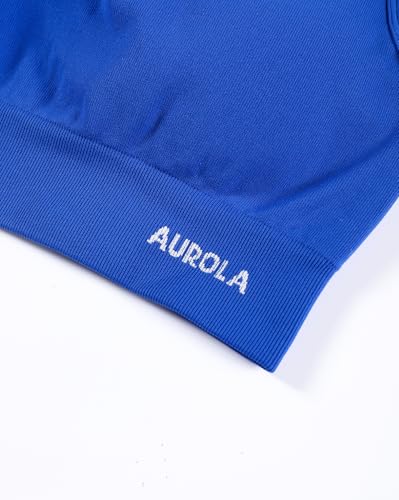 Image of AUROLA Power Womens Square Back Basic Sports Bra - Square Neck Padded Low Impact Yoga Bra Workout Crop Top