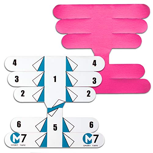 M7 Sport Kinesiology Ankle Tape For Ankle Sprain And Injury Recovery, Pain Relief Kinesiology Tape, Ankle Brace Compression Support, Plantar Fasciitis, Waterproof, Eases Swelling (Pink, 4-Pack) #TOP2