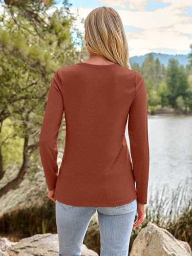 Image of AUTOMET Women's Long Sleeve Crewneck Shirts Casual Basic Tops
