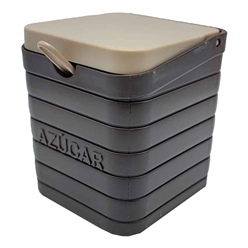 AC – Azucareros cuadrado - Fabricado en Plástico – Apto para ser usado como salero - 10,7 x 9,5 x 9,5 cm – Color Marrón