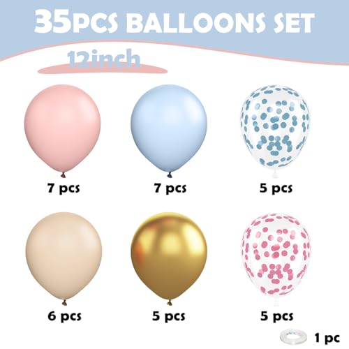 Sowide Gender Reveal Balloons,12 Inchs Pink And Blue Confetti Balloons For Baby Boy Or Girl Gneder Reveal Party Decorations Birthday Wedding Anniversary Engagement Bridal Baby Shower Supplies thumb #1