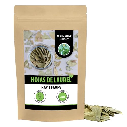 Alpi Nature Hojas de Laurel Enteras 25g, Hojas Secas Enteras, Especia de Laurel para Cocinar