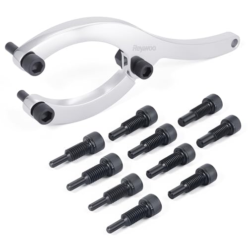 Reywoo Spanner Wrench Set 11-Inch Gland Nut Wrench with Handle Hydraulic Cylinder Spanner Wrench for Nuts from 0.85 to 6 Inches Includes 1/4 5/16 and 2/5 Pins