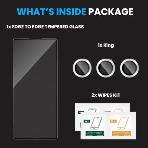 Image of FIRST MART Tempered Glass for Samsung Galaxy Z Fold 8 Ultra 5G with Silver Camera Ring Guard & Installation Kit | HD Clear Edge-to-Edge Screen Protector, Scratch Resistant, Case-Friendly | Pack of 1