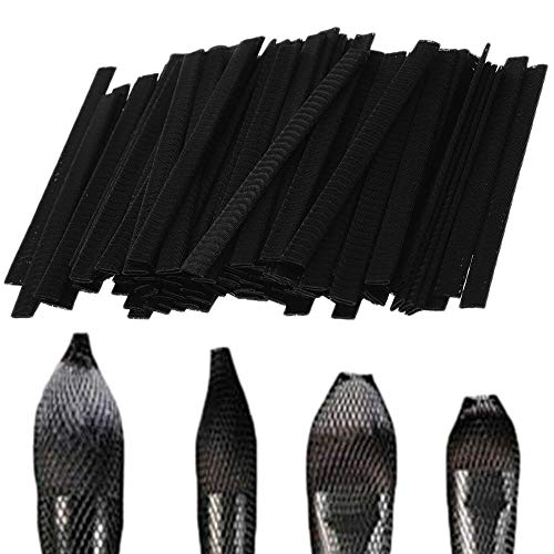 EOPER Makeup Brush Pen Guard 200 Pieces Reusable Make Up Cosmetic Brushes Pen Covers Elastic Mesh Sheath Protectors Expandable Sleeve Cover Net for Home Travel Office Storage, Black