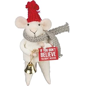 Primitives by Kathy Box 5 inch Tall Sign Mouse Dont Believe