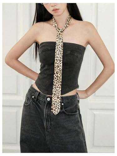 MakeMeChic Women's Cheetah Print Waist Belt Y2K Cowboy Chic Vintage Belts for Dresses2