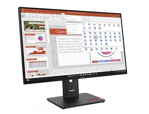 Image of Lenovo ThinkVision T27-40 27 inch Full HD LED Monitor - 16:9 /120 Hz /IPS /WLED /USB Hub /Eclipse Black (64A5MAT6US)