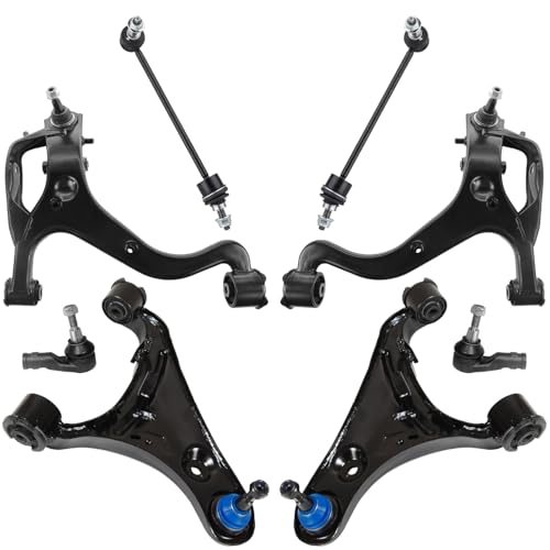 Image of Detroit Axle - Front End Kit for 2005-2009 Land Rover LR3, 4 Lower Upper Control Arms with Ball Joint Assembly 2 Sway Bar Links 2 Outer Tie Rods 2006 2007 2008 Replacement